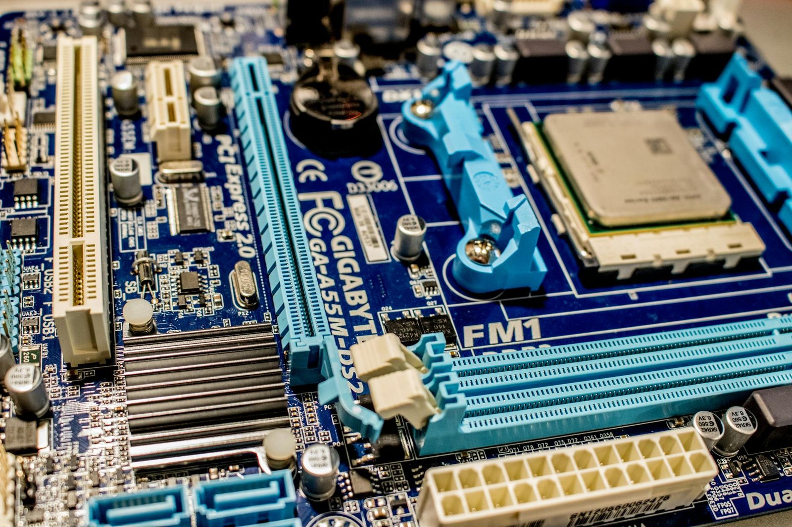 An M.2 slot on a modern computer motherboard