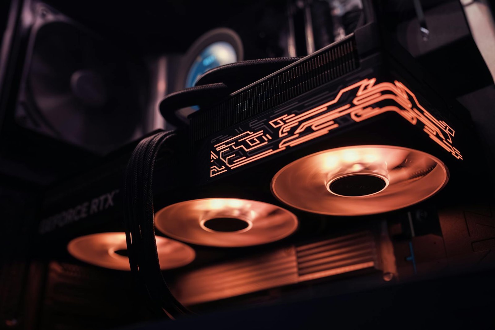 A powerful custom-built PC with visible high-end GPU, showcasing components for local AI processing.