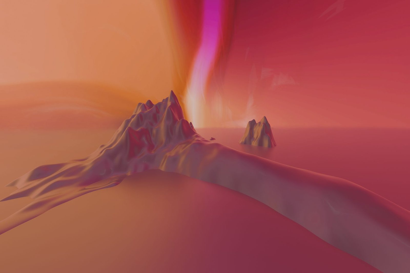 A surreal and artistic image generated by an AI, showcasing a fantastical landscape with unique color gradients.