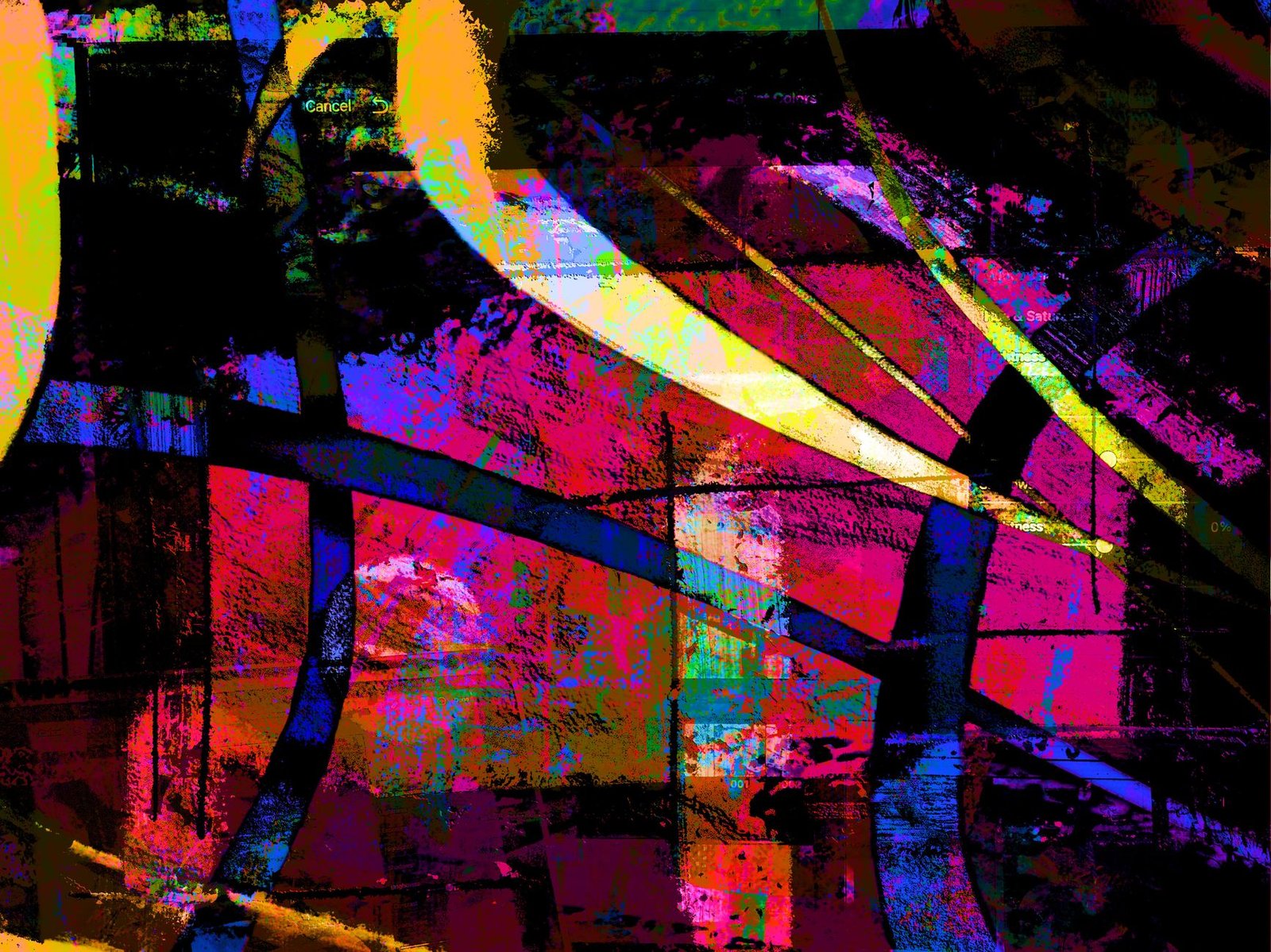 An abstract artwork composed of intricate geometric shapes and patterns, created using AI.