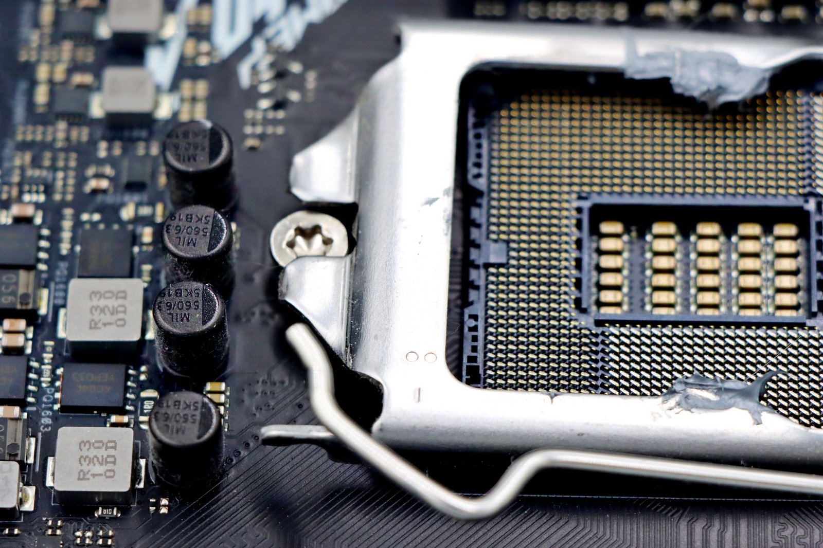 An M.2 NVMe SSD plugged into a motherboard slot.