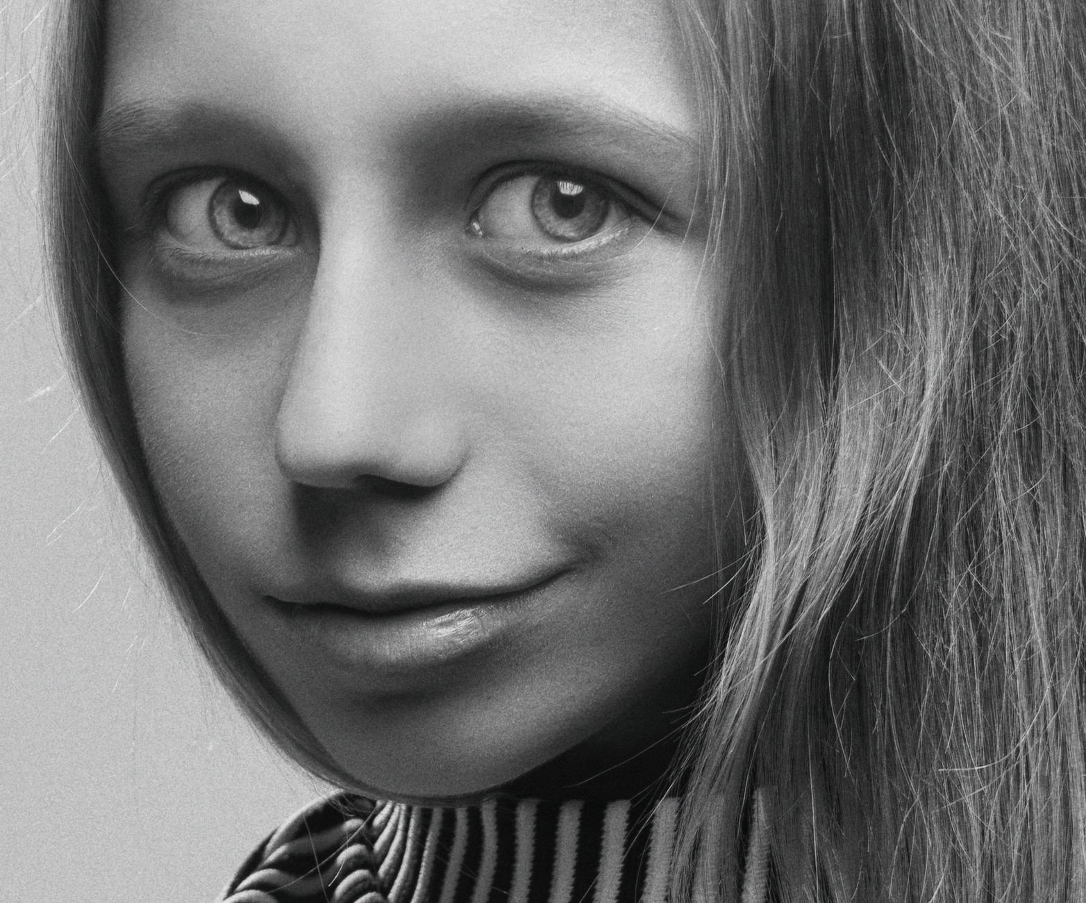 Example of a hyperrealistic human portrait generated by AI.