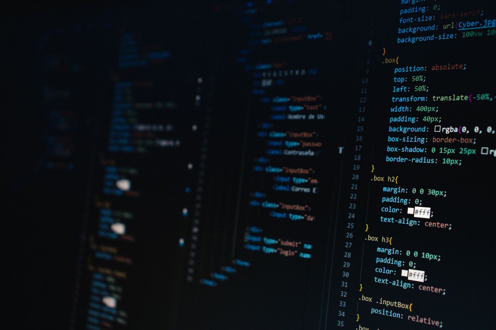 Futuristic interface displaying lines of code with AI assistance overlays.