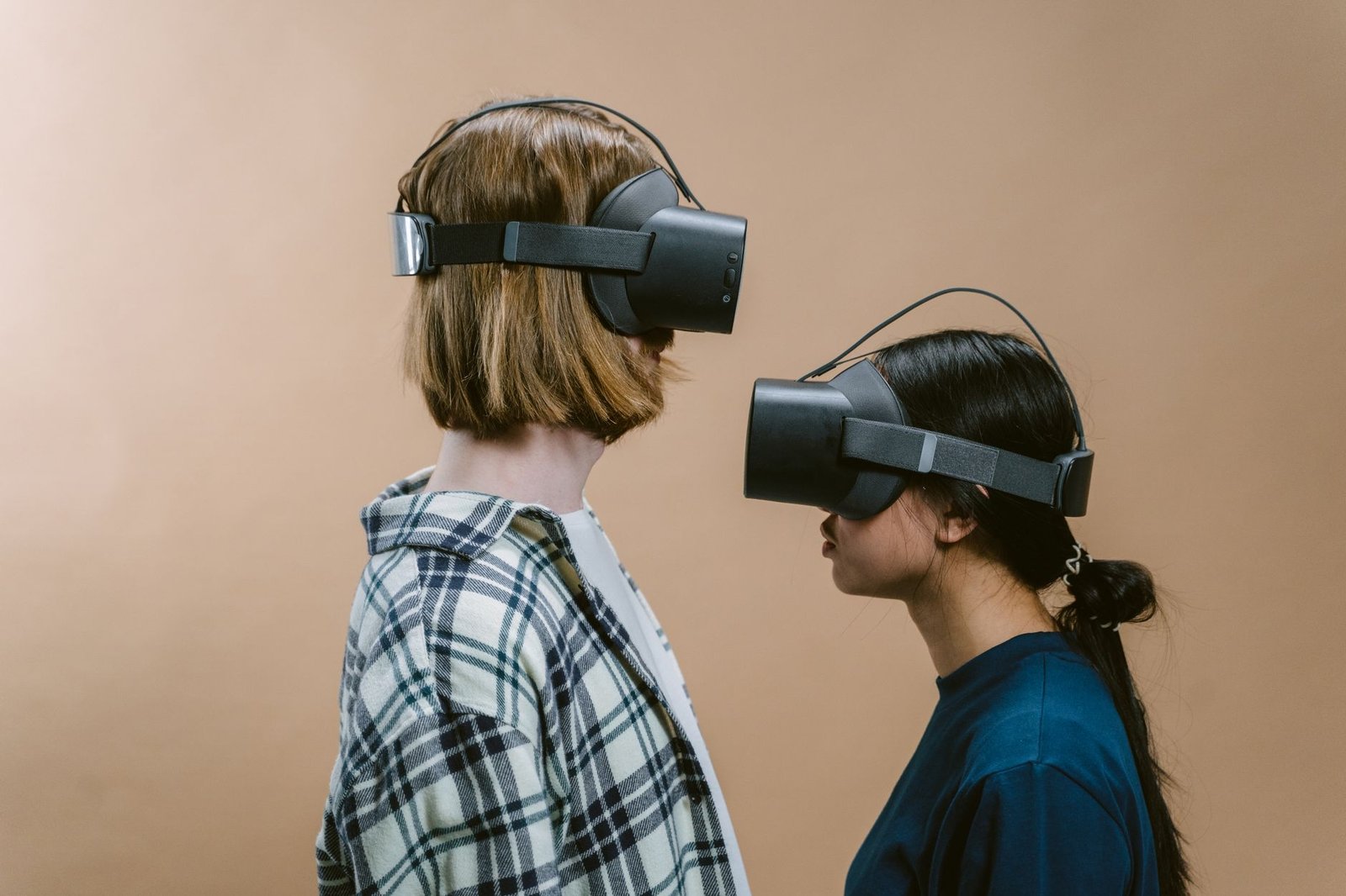 Close-up of a sleek, futuristic VR headset with glowing accents.